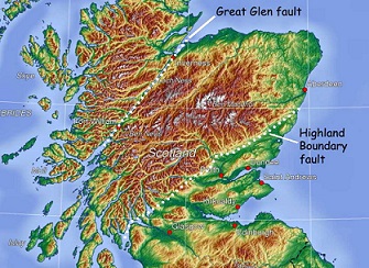 Highland Boundary Fault Map Explore Scotland's Early History Tourist Trail Using Your Satnav/Gps Device.